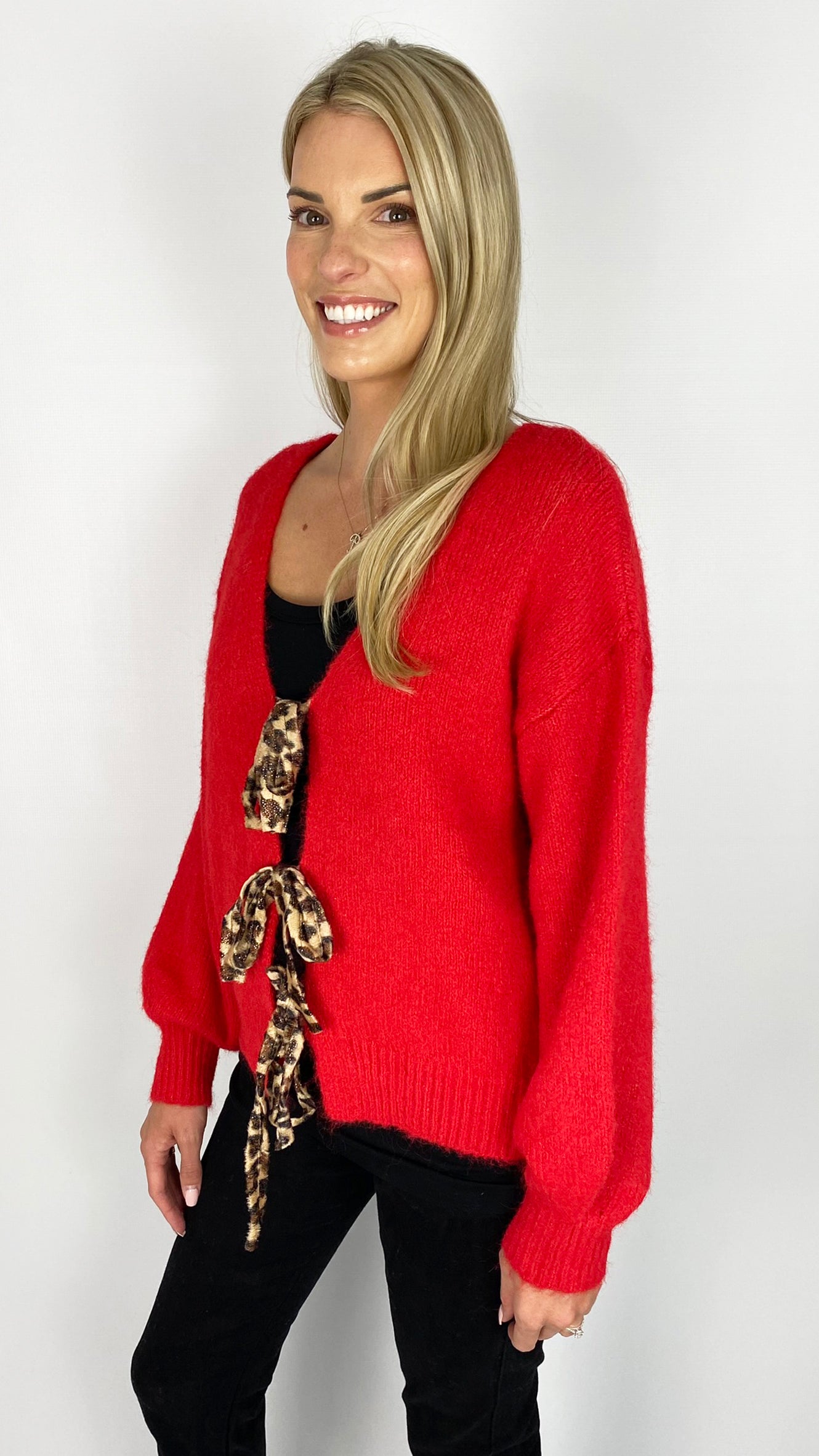 Animal Print tie front cardi (2 Colours) - last 1s