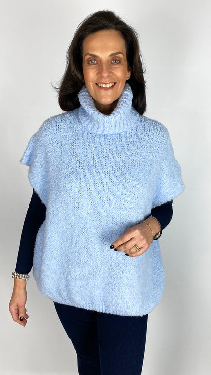 Soft boucle knit rollneck sleeveless jumper | 4 Colours