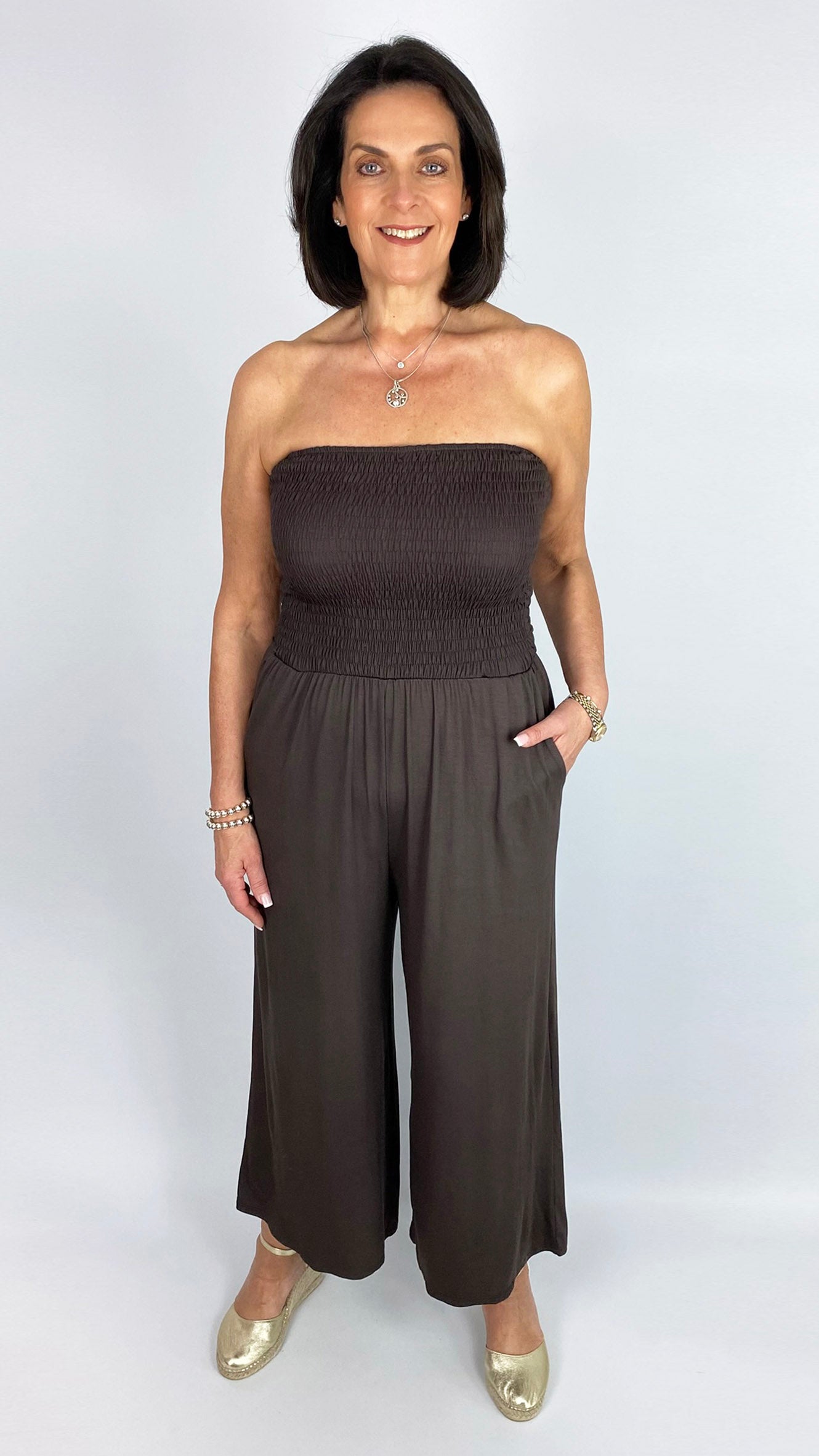 My Essential bestselling jersey bandeau wide-leg jumpsuit | 7 Colours