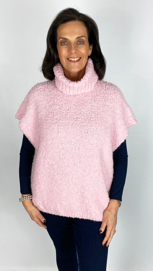 Soft boucle knit rollneck sleeveless jumper | 4 Colours | last 1s