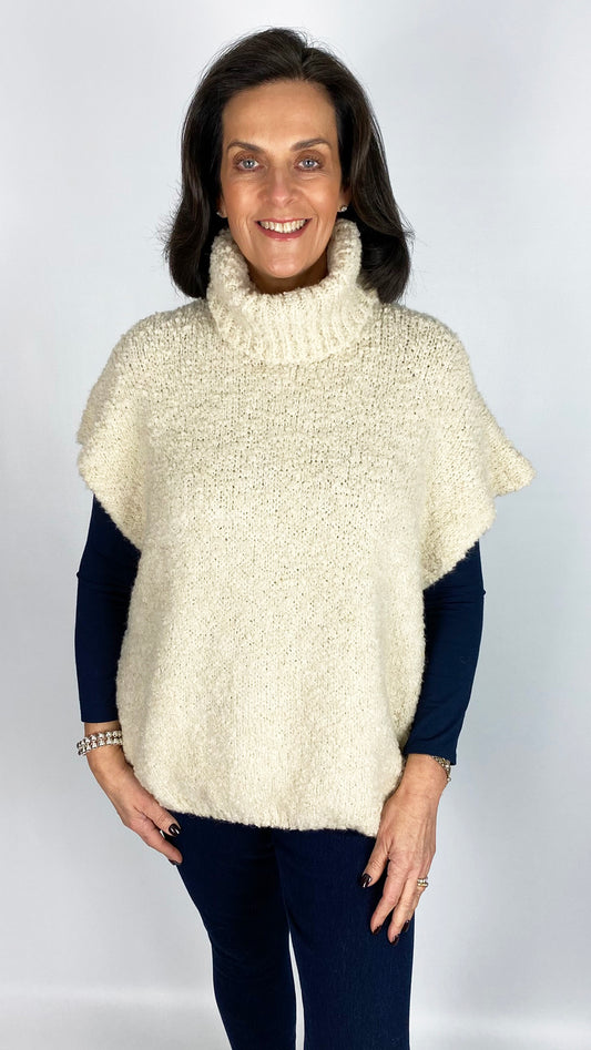 Soft boucle knit rollneck sleeveless jumper | 4 Colours