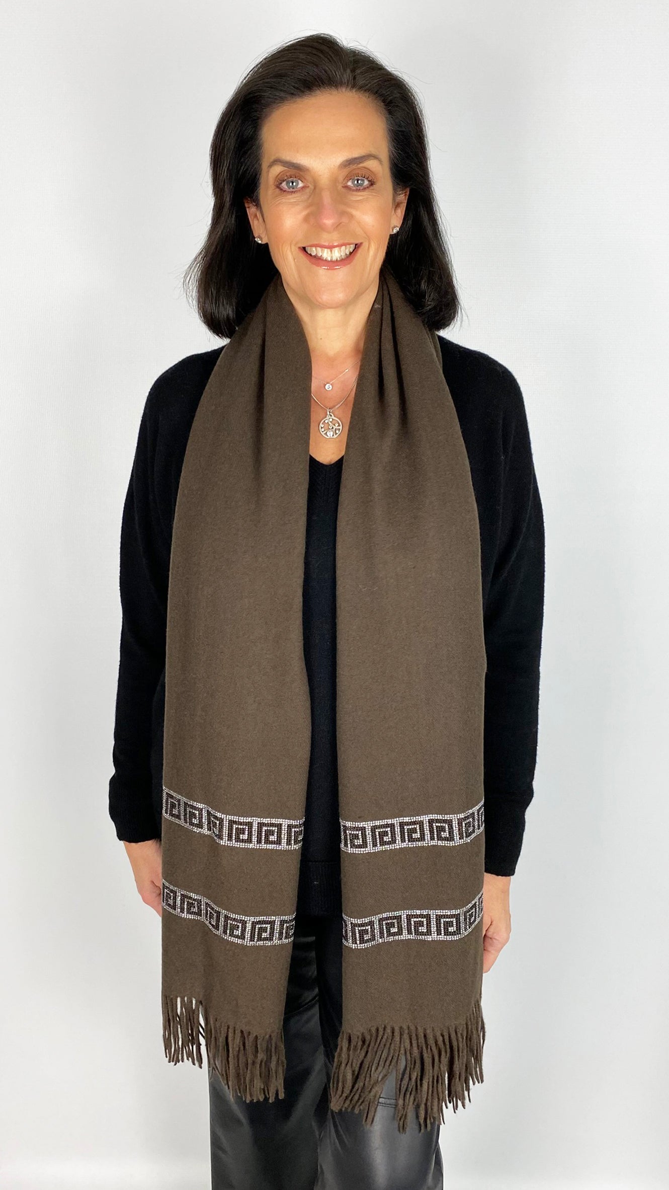 Designer-inspired bling tassel scarf | 2 Colours