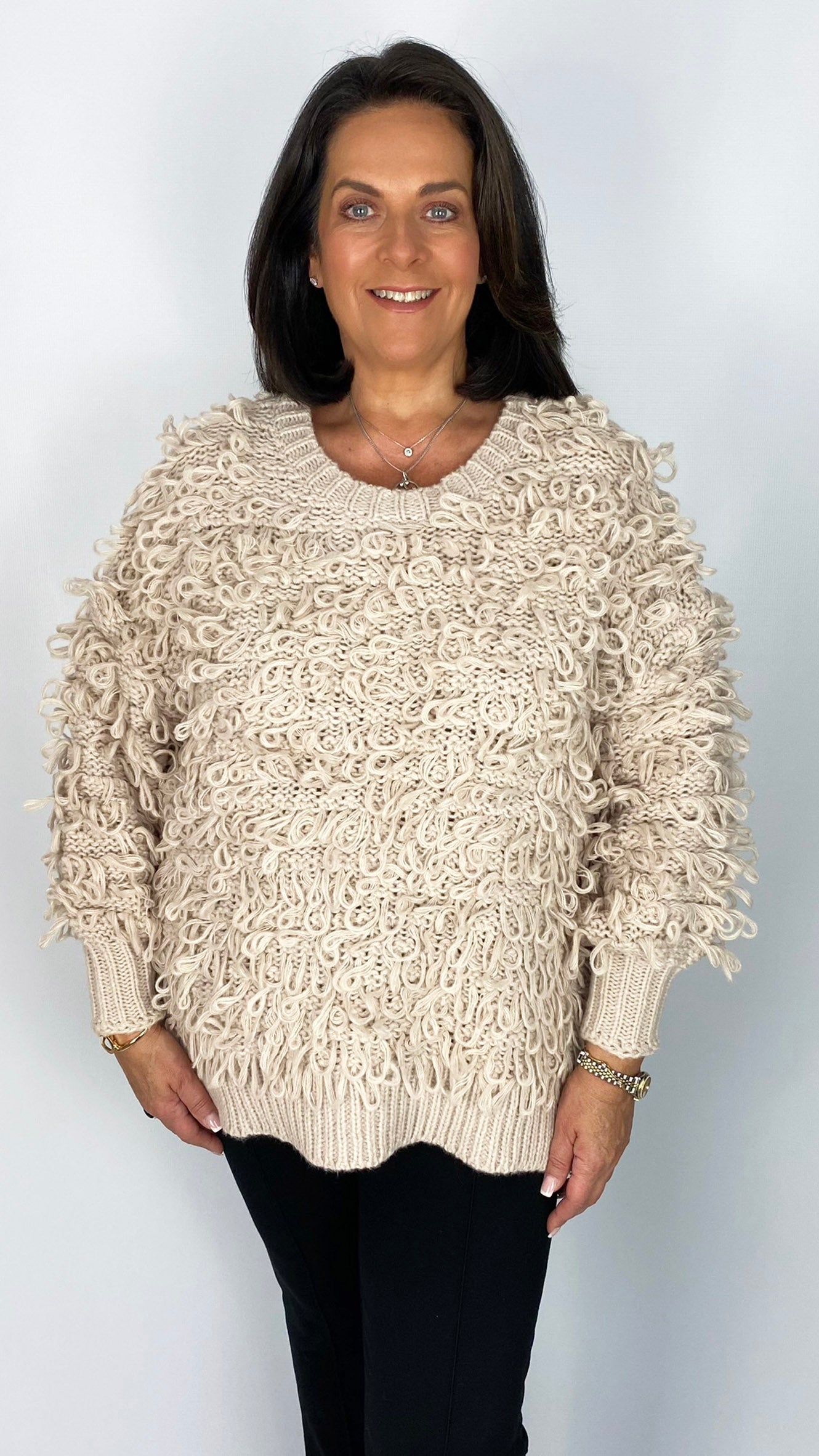 Loop round neck jumper (3 Colours) by Malissa J