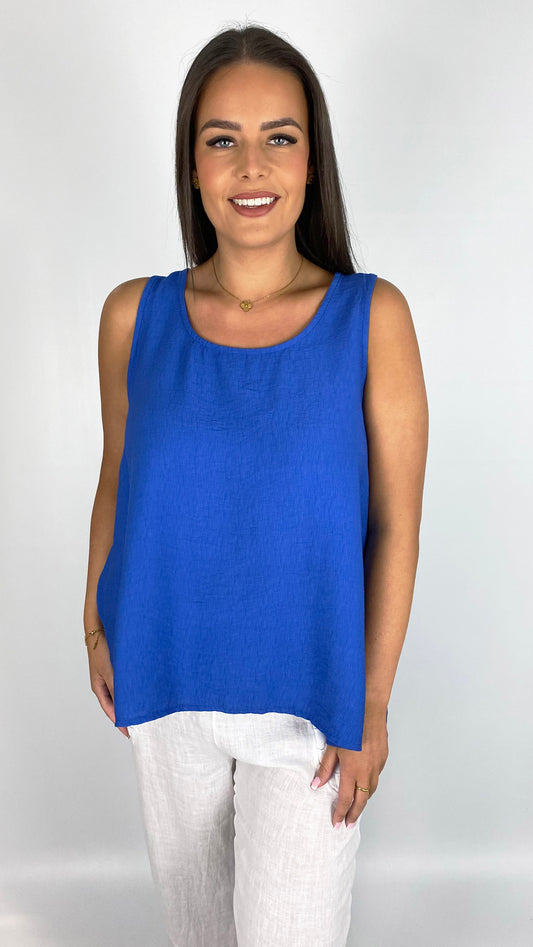 Split button-back sleeveless top | 5 Colours | last 1