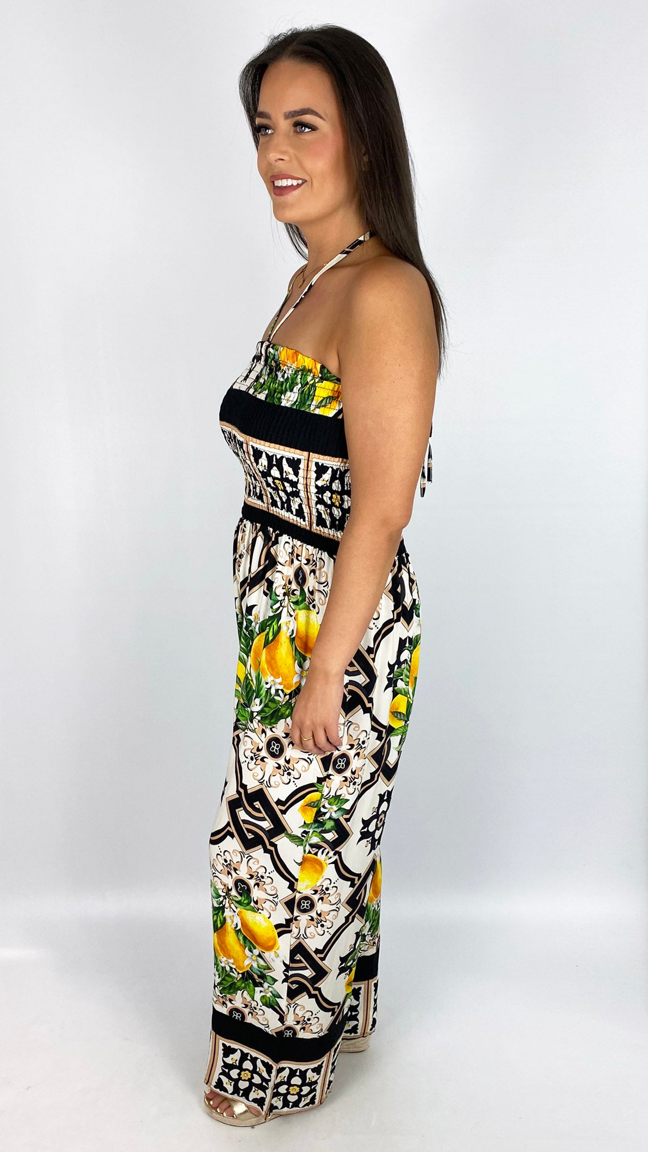 Sicilian print strapless Jumpsuit | 2 Colours