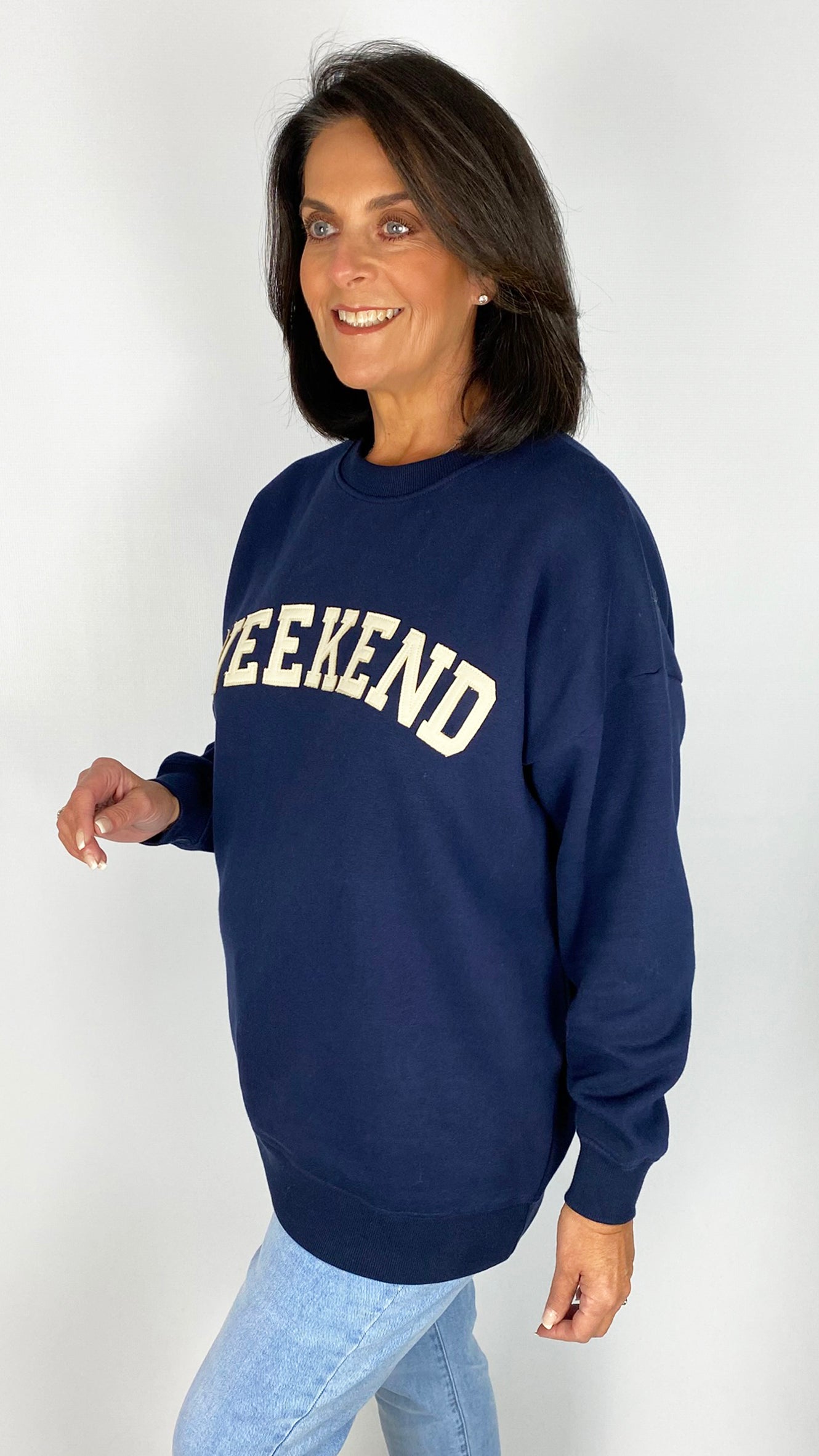 Crew neck "Weekend" fleece lined sweatshirt | 3 Colours | 2 Sizes | last 1