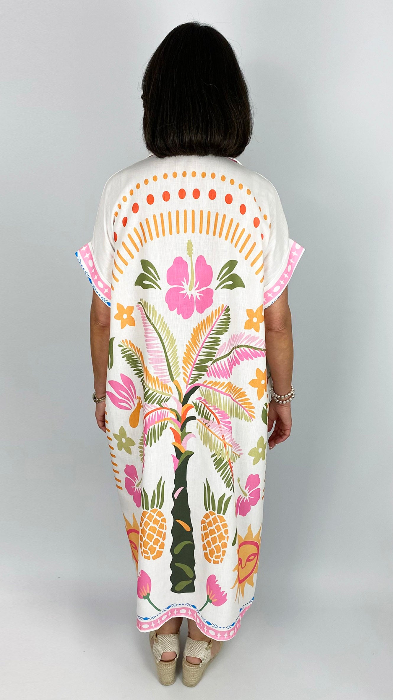 Tropical print oversized shirtdress | Bright Multi