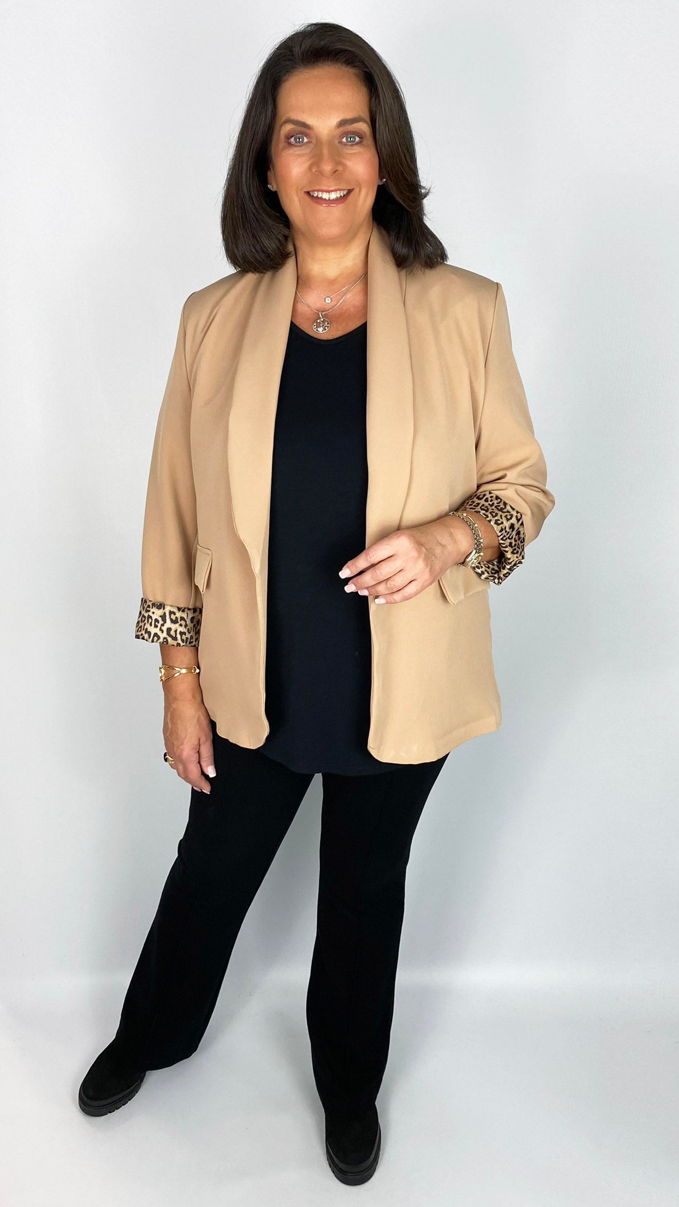 Leopard lined blazer (3 Colours)