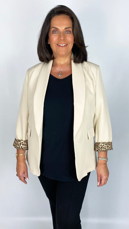 Leopard lined blazer (3 Colours)