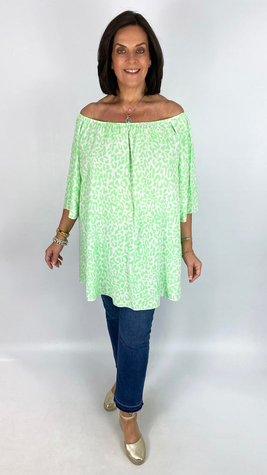 Leopard print bardot top | 5 Colours