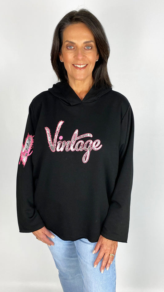 'Vintage' slogan hooded sweatshirt | 3 Colours | last 1