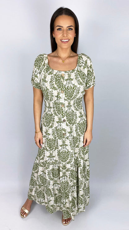On/off-the-shoulder print tiered maxi dress | 4 Colours