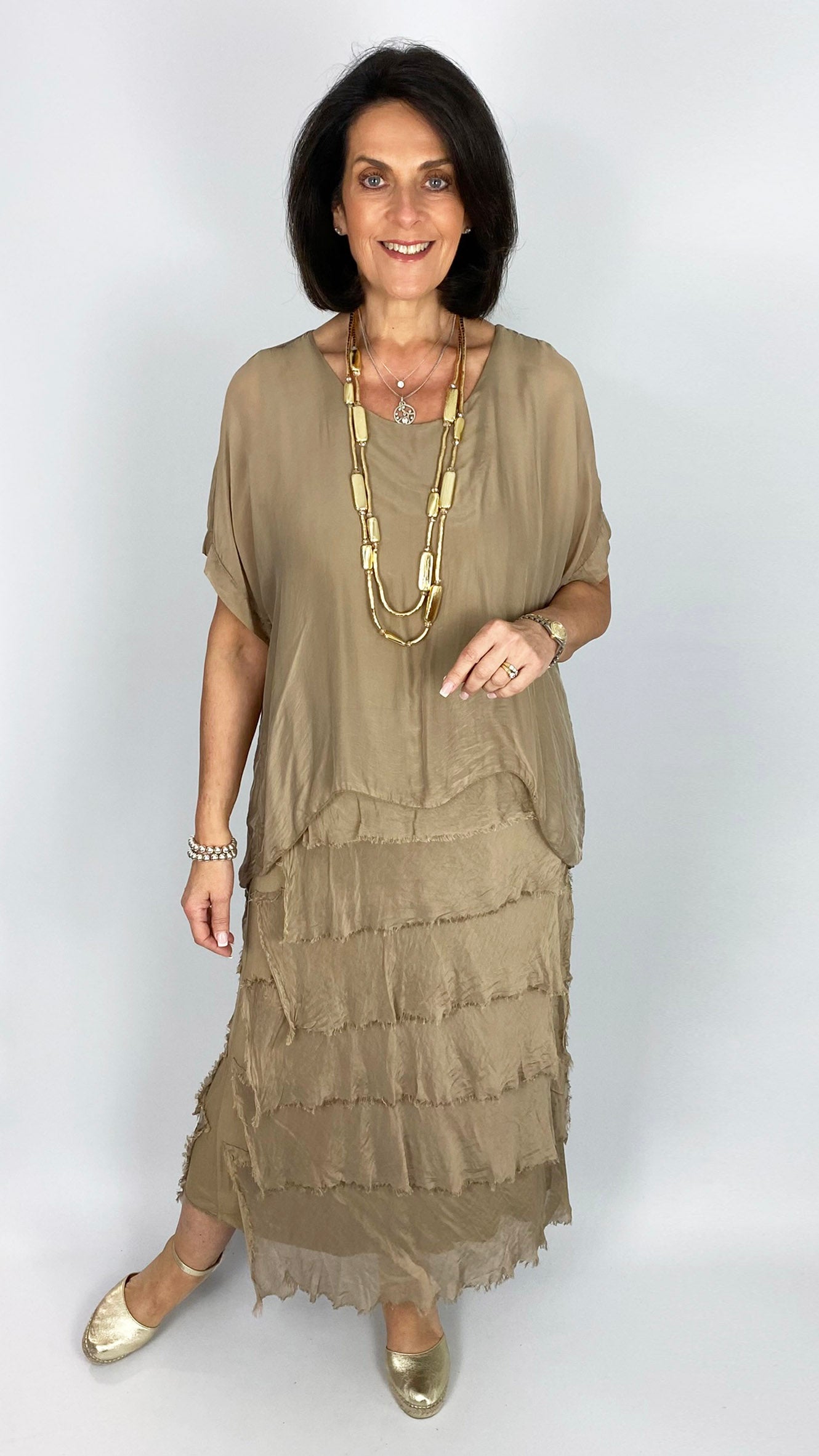 Silk tiered dress | 2 Colours