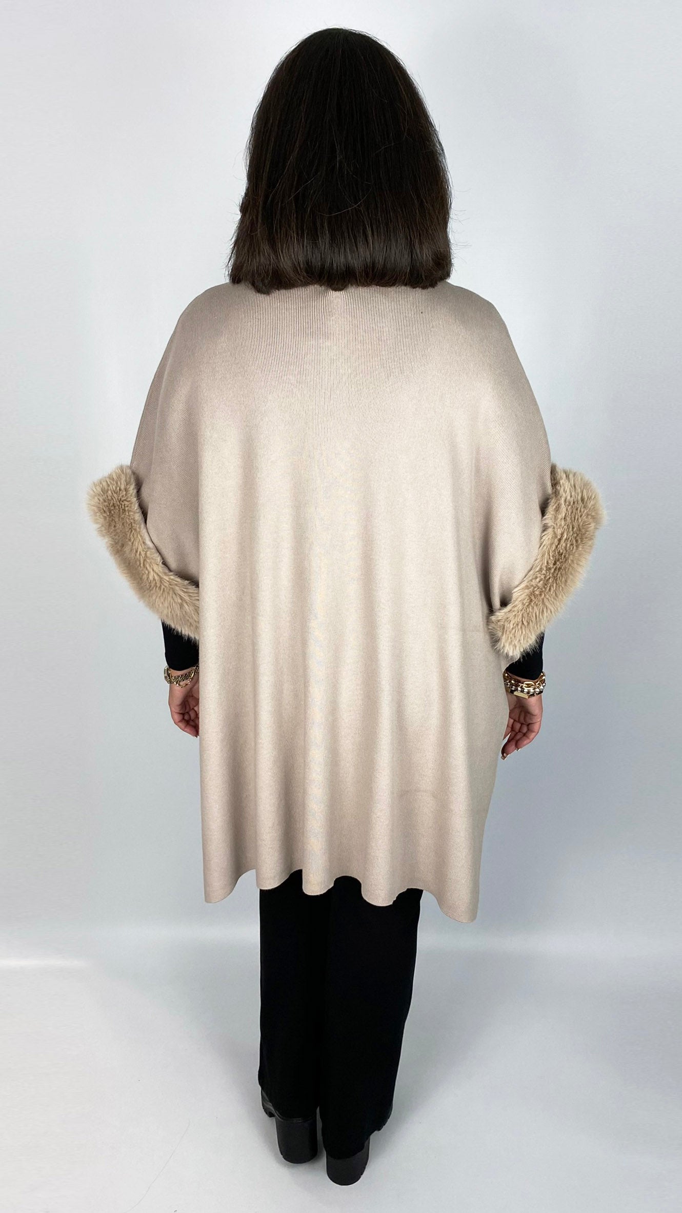 Faux fur trimmed wrap jacket (2 Colours) by Malissa J