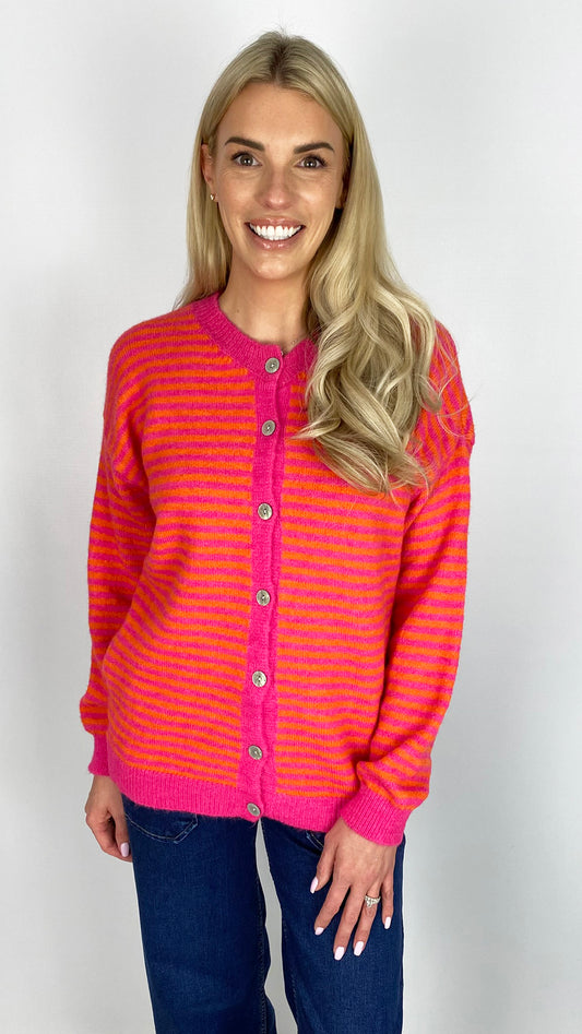 Stripe button-through cardigan | 3 Colours