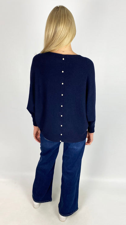 Ultra soft batwing pearl back jumper | 3 Colours