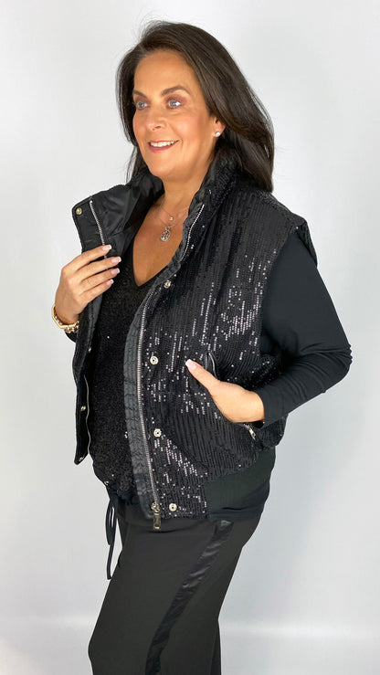 Sequin padded gilet (2 Colours) by Malissa J