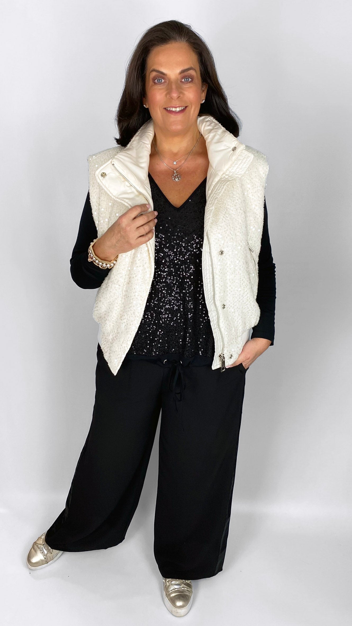 Sequin padded gilet (2 Colours) by Malissa J