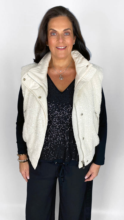 Sequin padded gilet (2 Colours) by Malissa J