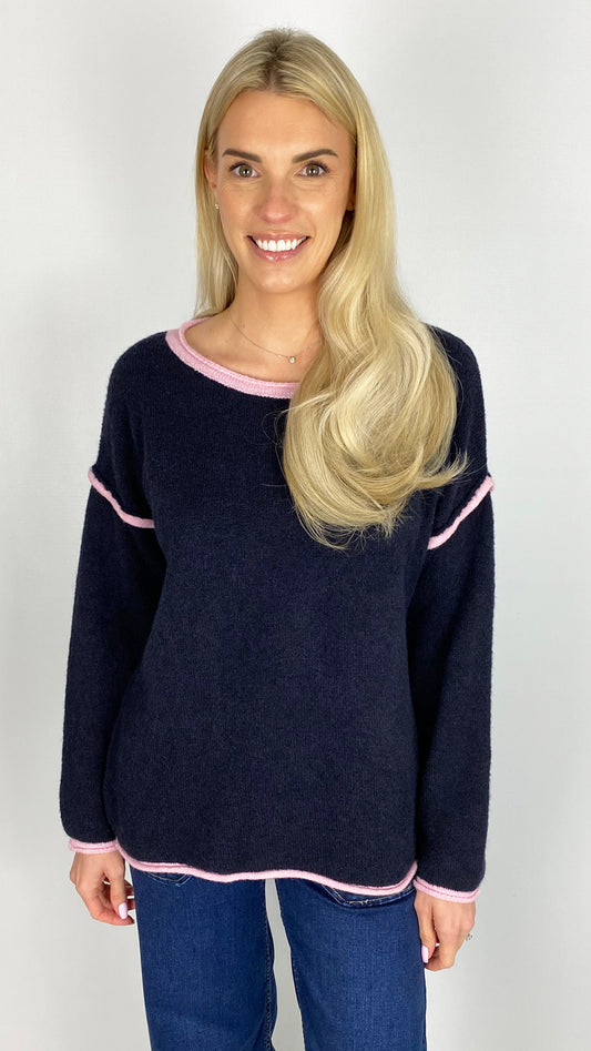 Contrast trim jumper | 2 Colours | last 1s