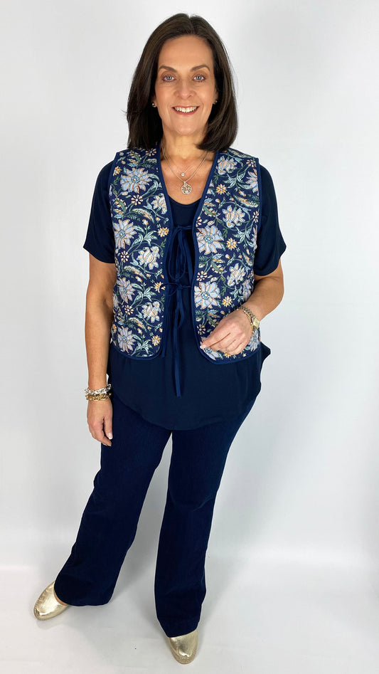 Floral print tie-or-not waistcoat | 3 Colours