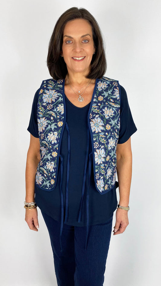Floral print tie-or-not waistcoat | 3 Colours