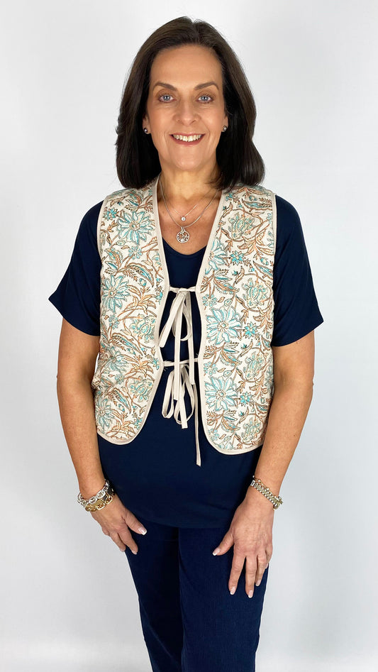Floral print tie-or-not waistcoat | 3 Colours
