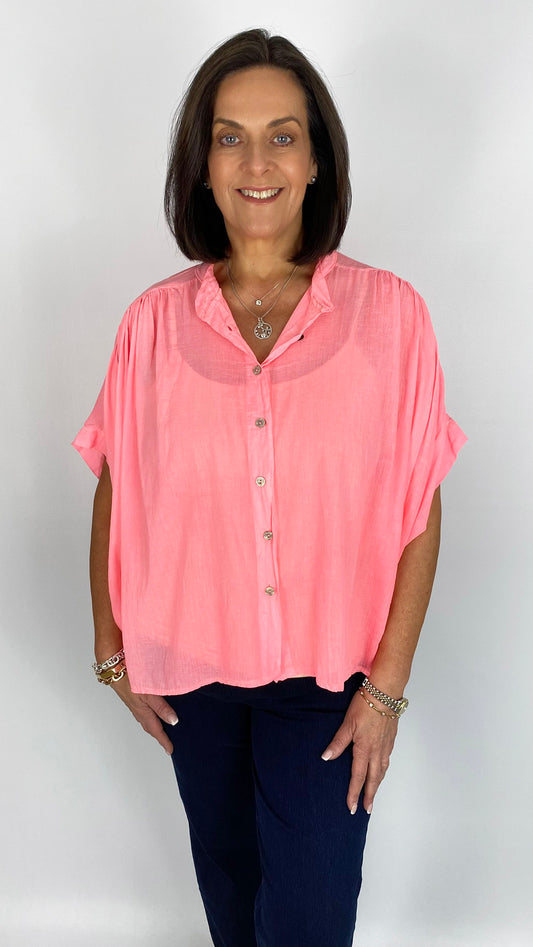 Grandad collar batwing shirt | 4 Colours | last 1s