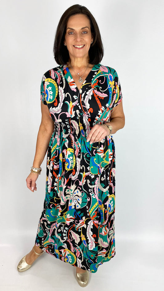 Crease-resistant shirred waist dress | 3 Colours