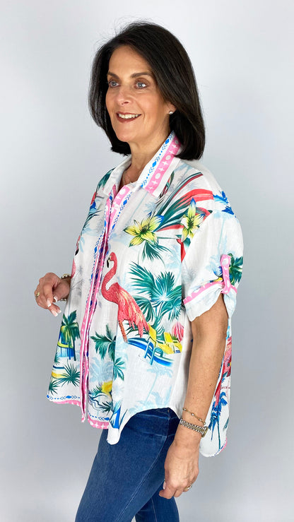 Bright print oversized shirt | 2 Colours