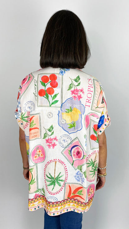 Bright print oversized shirt | 2 Colours