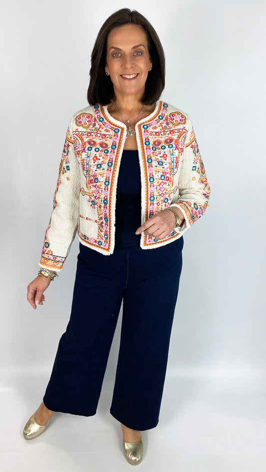 Embellished embroidered jacket | Cream M/L | last 1