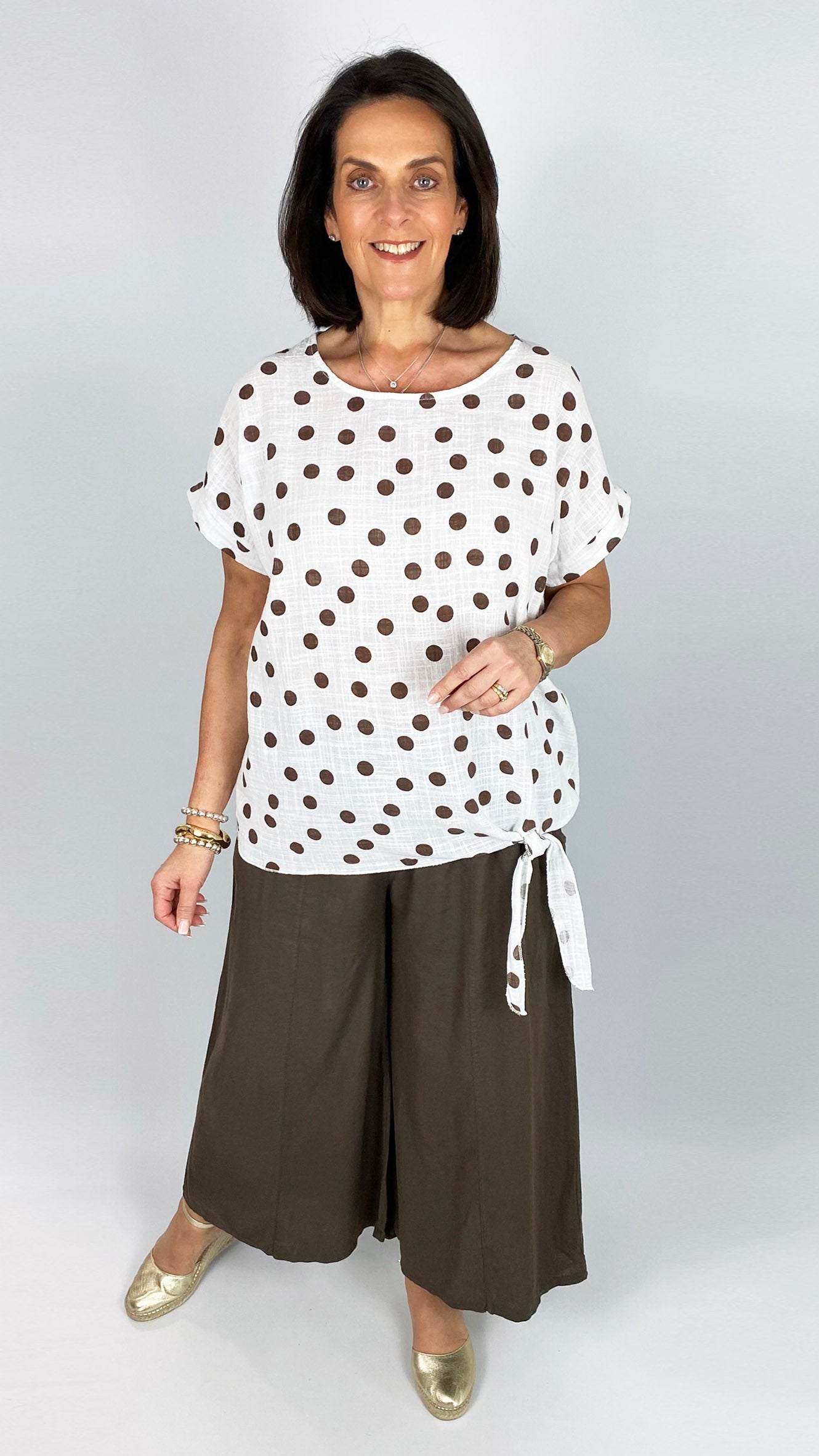 Linen & cotton mix ankle grazer wide-leg trousers | 5 Colours