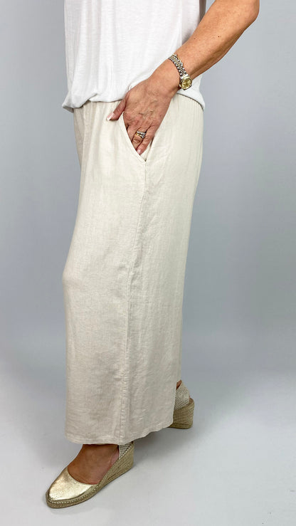 Linen & cotton mix ankle grazer wide-leg trousers | 5 Colours