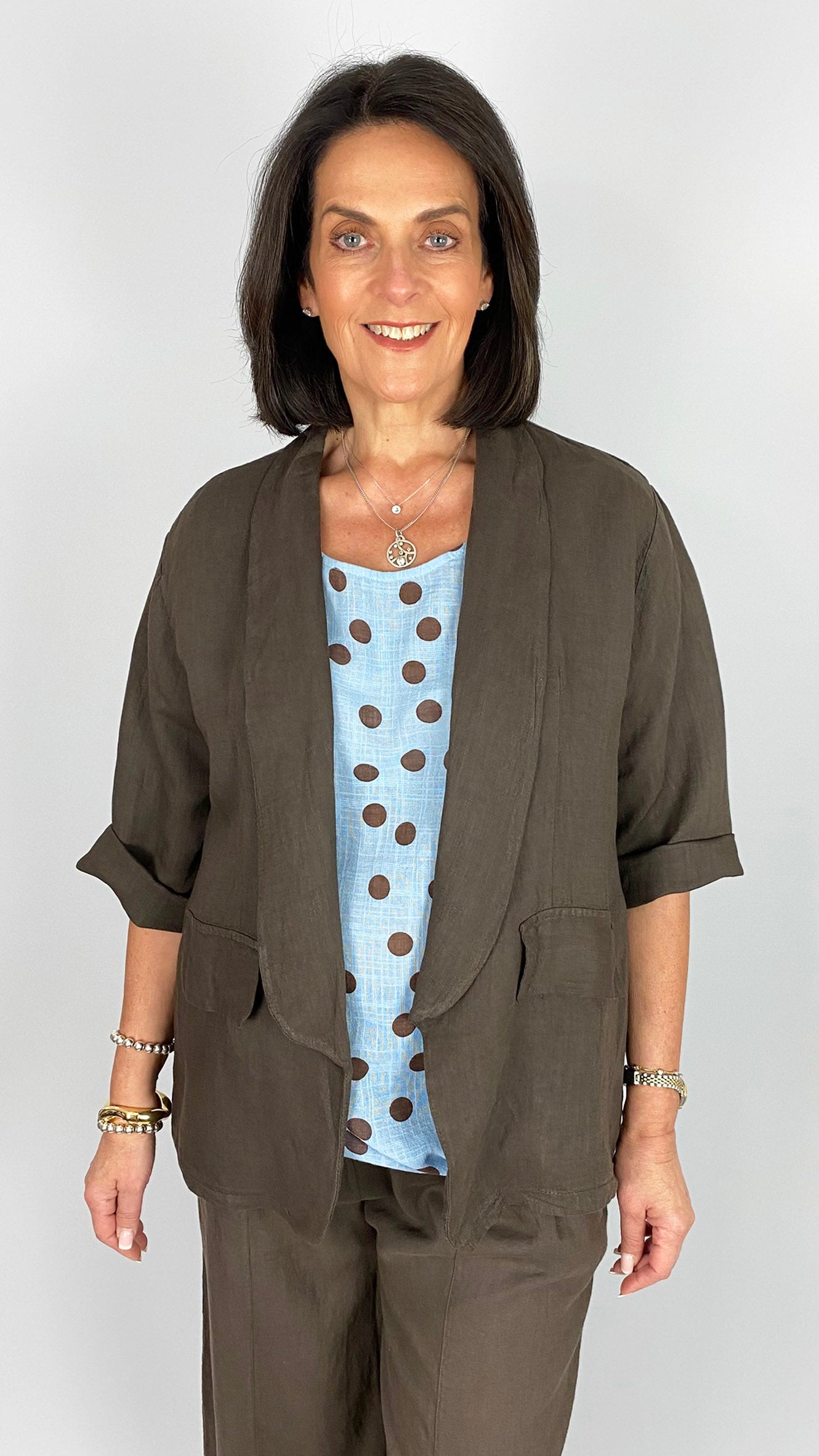 Linen edge-to-edge jacket | 6 Colours