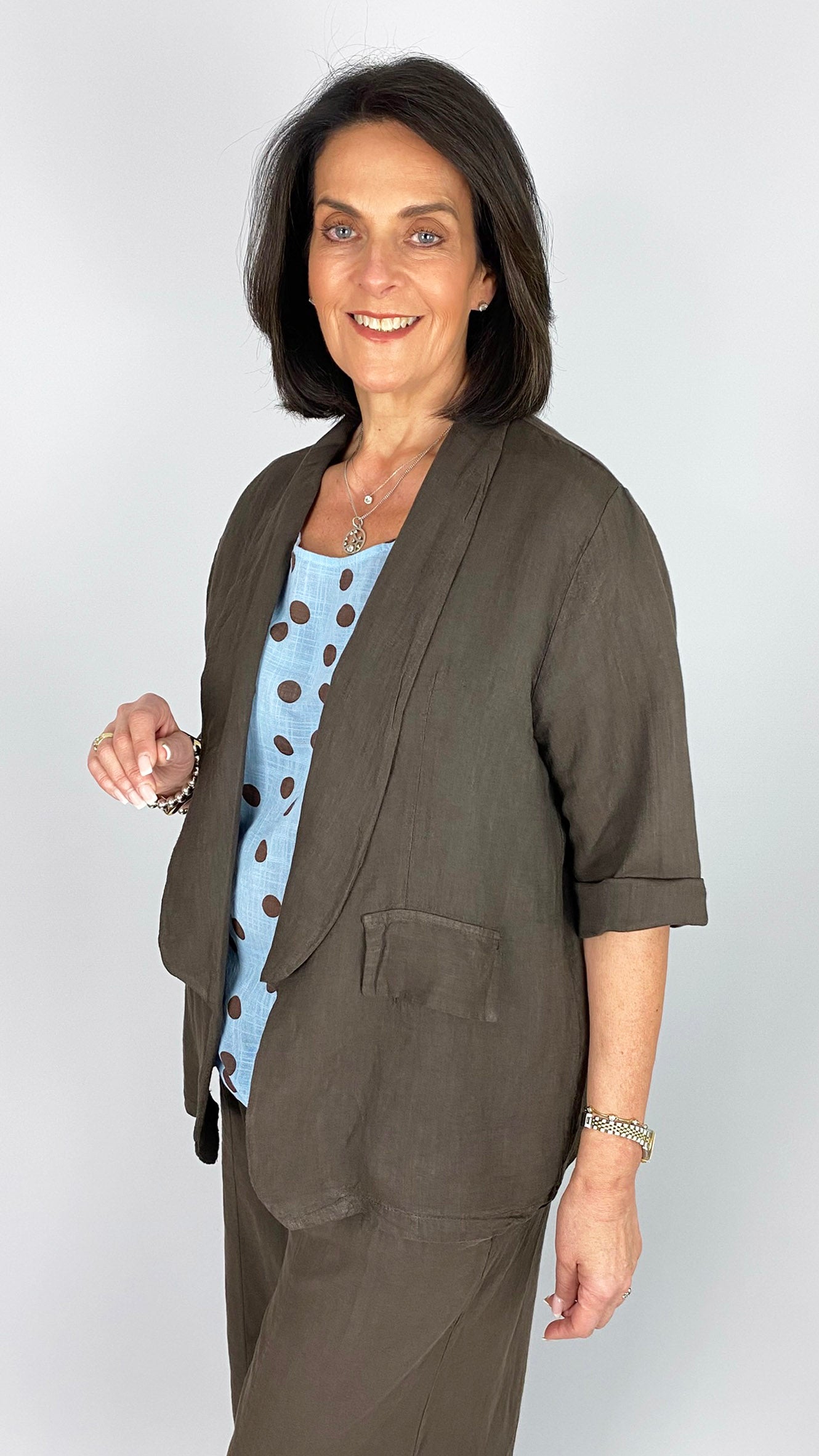 Linen edge-to-edge jacket | 6 Colours
