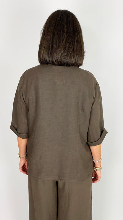 Linen edge-to-edge jacket | 6 Colours