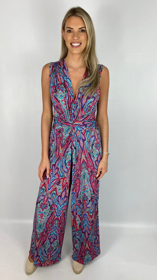 Crease free wide-leg twist front jumpsuit | 2 Colours