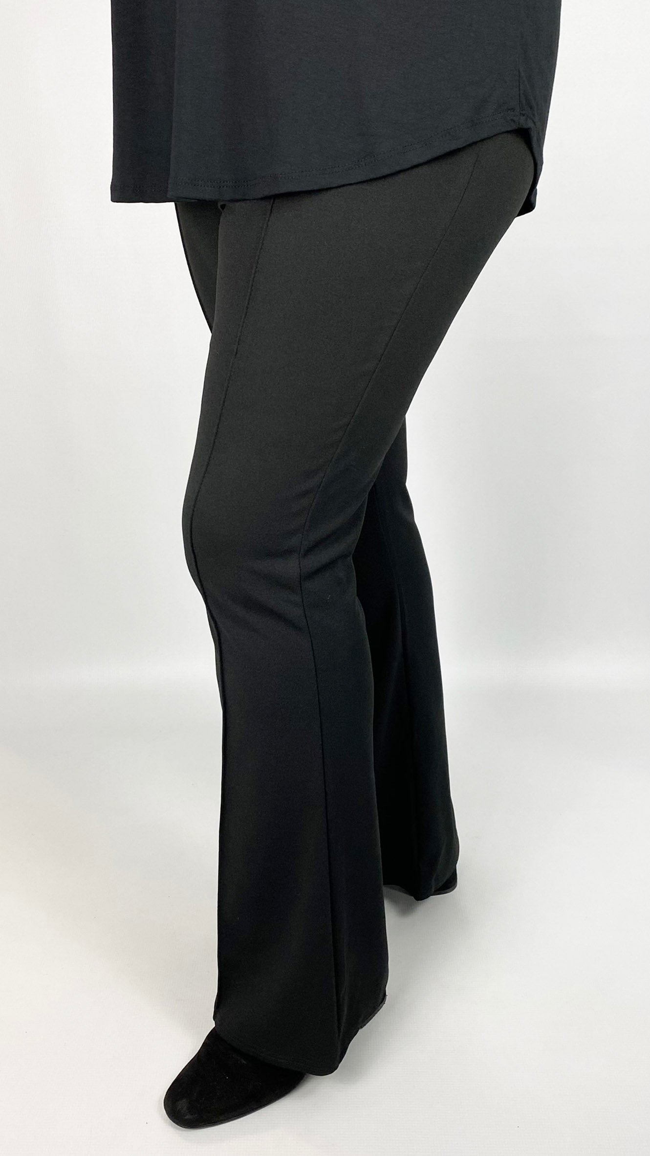 Stretch flared trouser (Black) by Malissa J