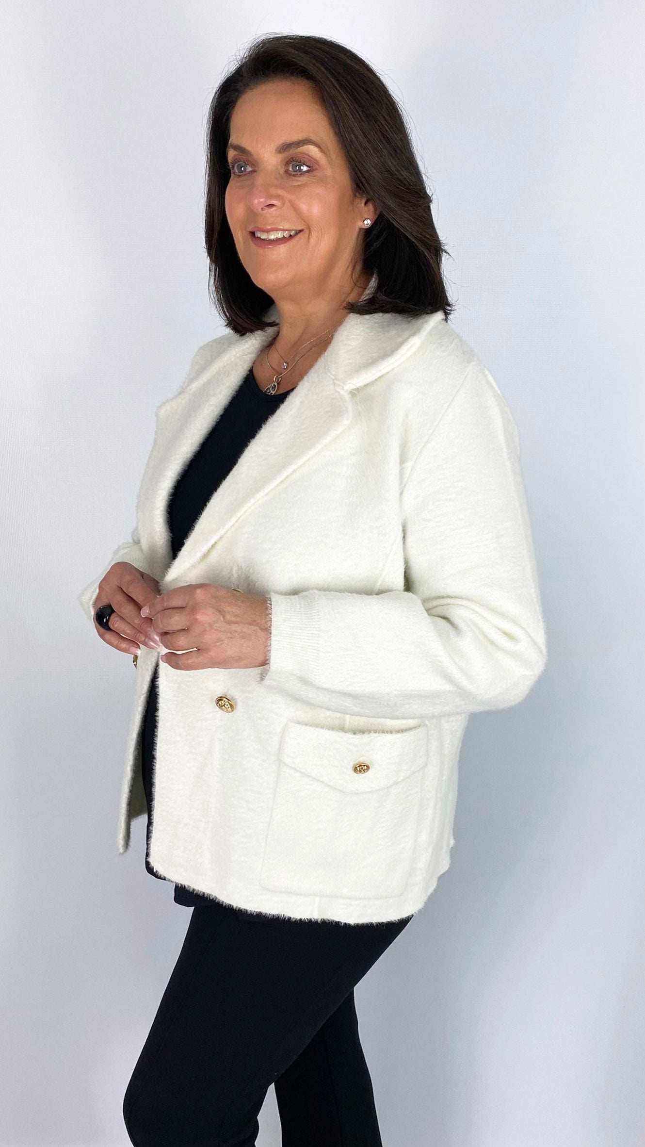 Chenille double breasted blazer style jacket (2 Colours)