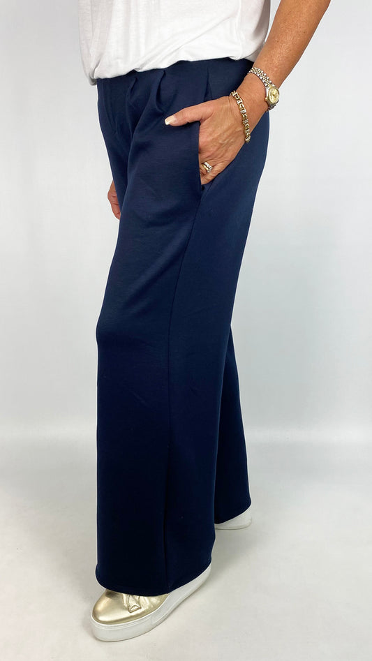 Ultra soft front pleat wide-leg trousers | 3 Colours