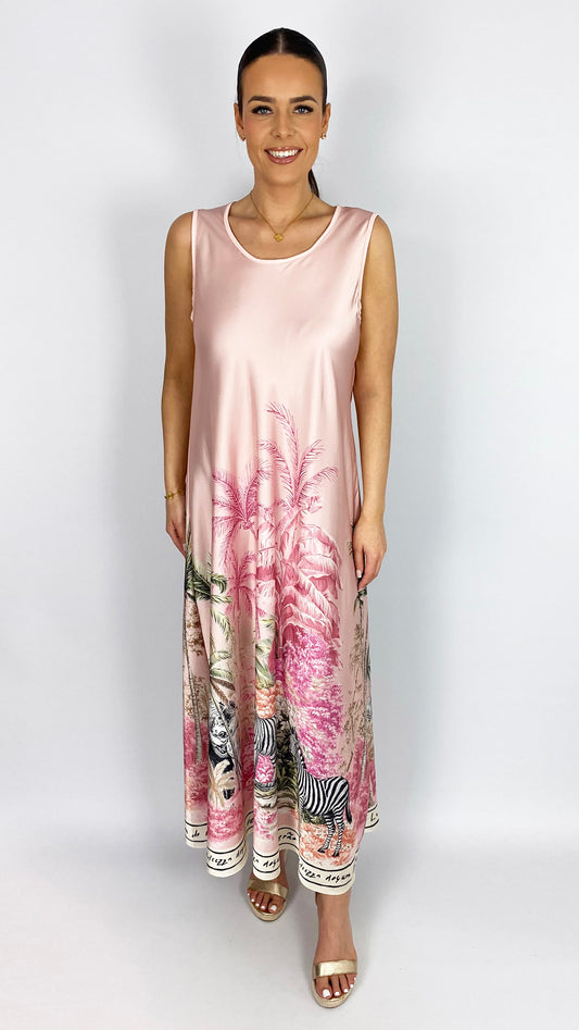 Safari print satin dress| 6 Colours | last 1