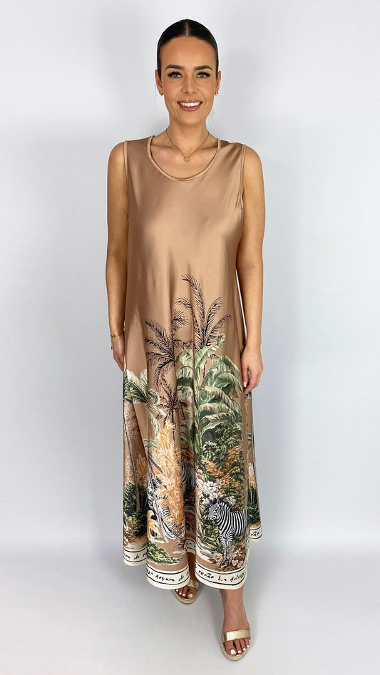 Safari print satin dress| 6 Colours | last 1s