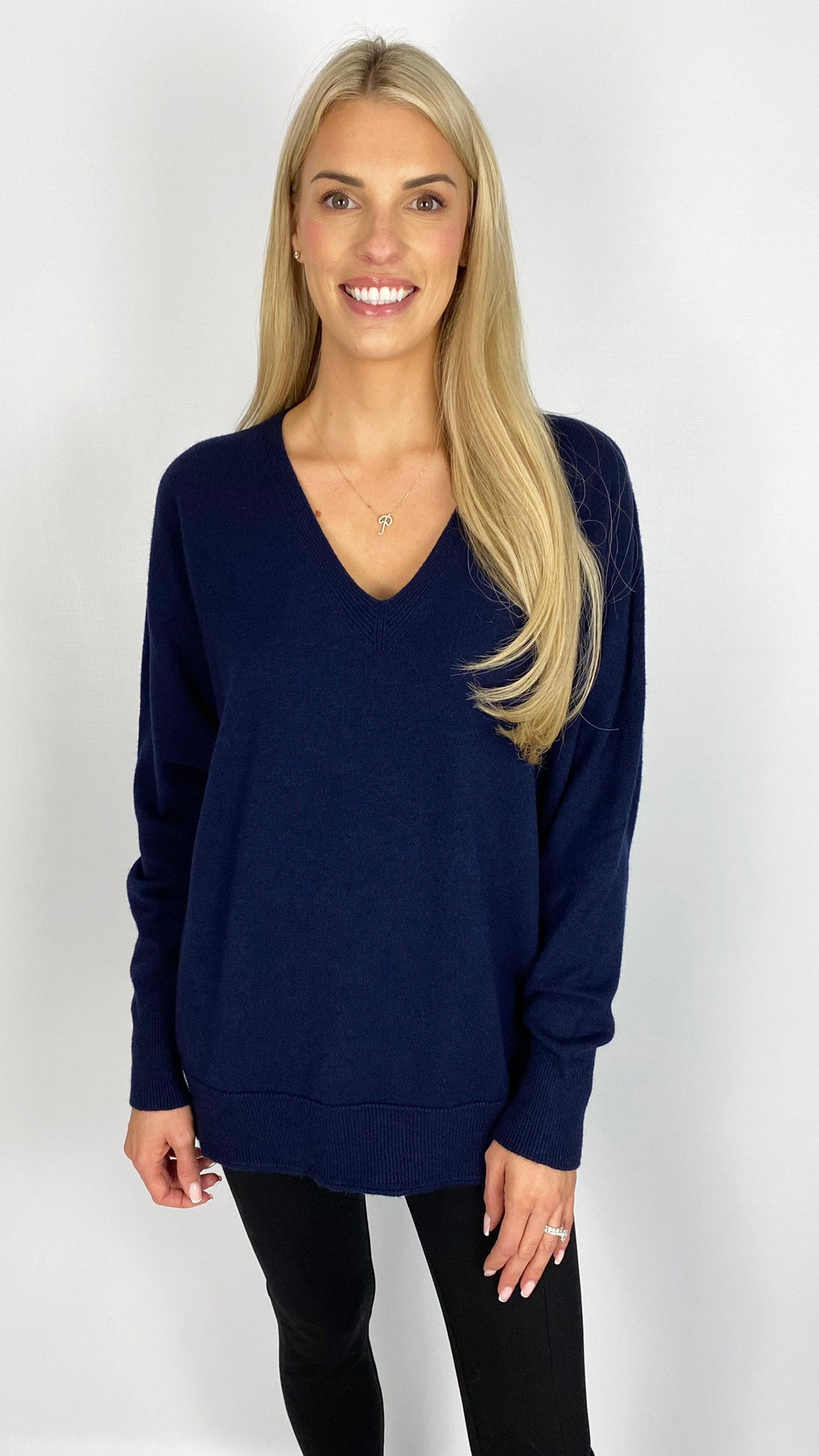 Ribbed edged v-neck jumper (8 Colours)