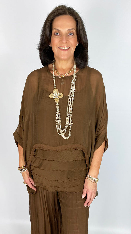 Silk tiered top & cami set | 3 Colours | last 1