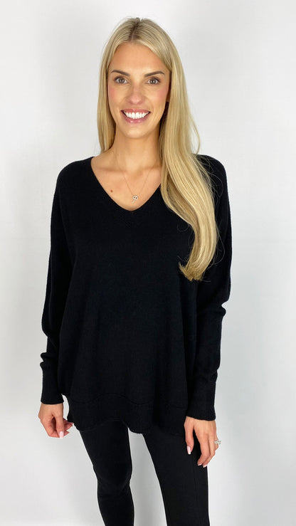 Ribbed edged v-neck jumper (8 Colours)