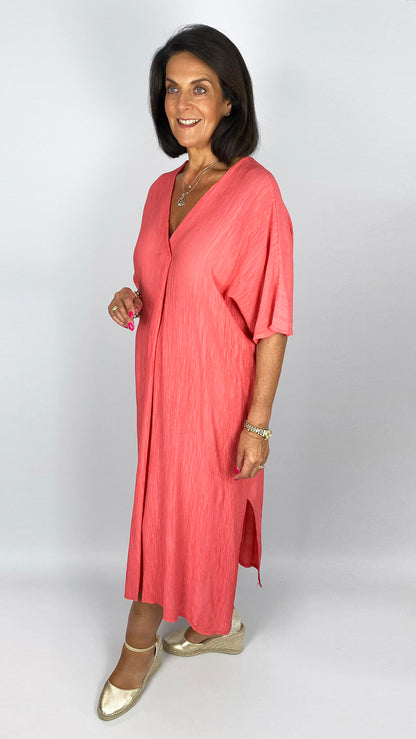 V-neck crinkle dress | 4 Colours