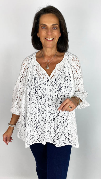 Lace tie-or-not blouse | 3 Colours