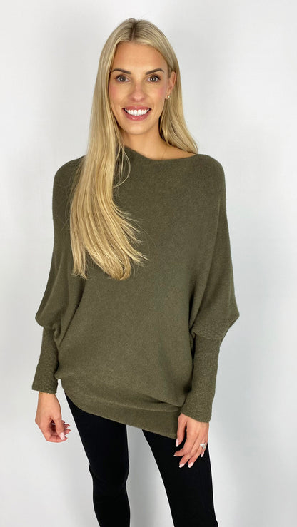 Soft asymmetric on/off the shoulder jumper (5 Colours)