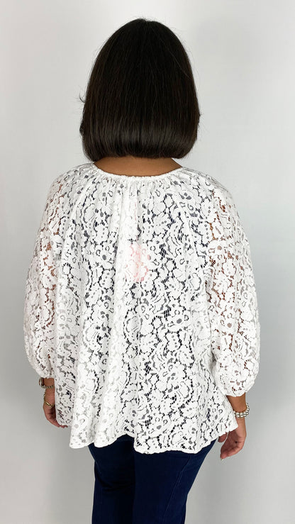 Lace tie-or-not blouse | 3 Colours